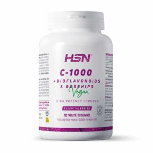 Vitamina C 1000 mg con bioflavanoides y rosa mosqueta 120 comp.