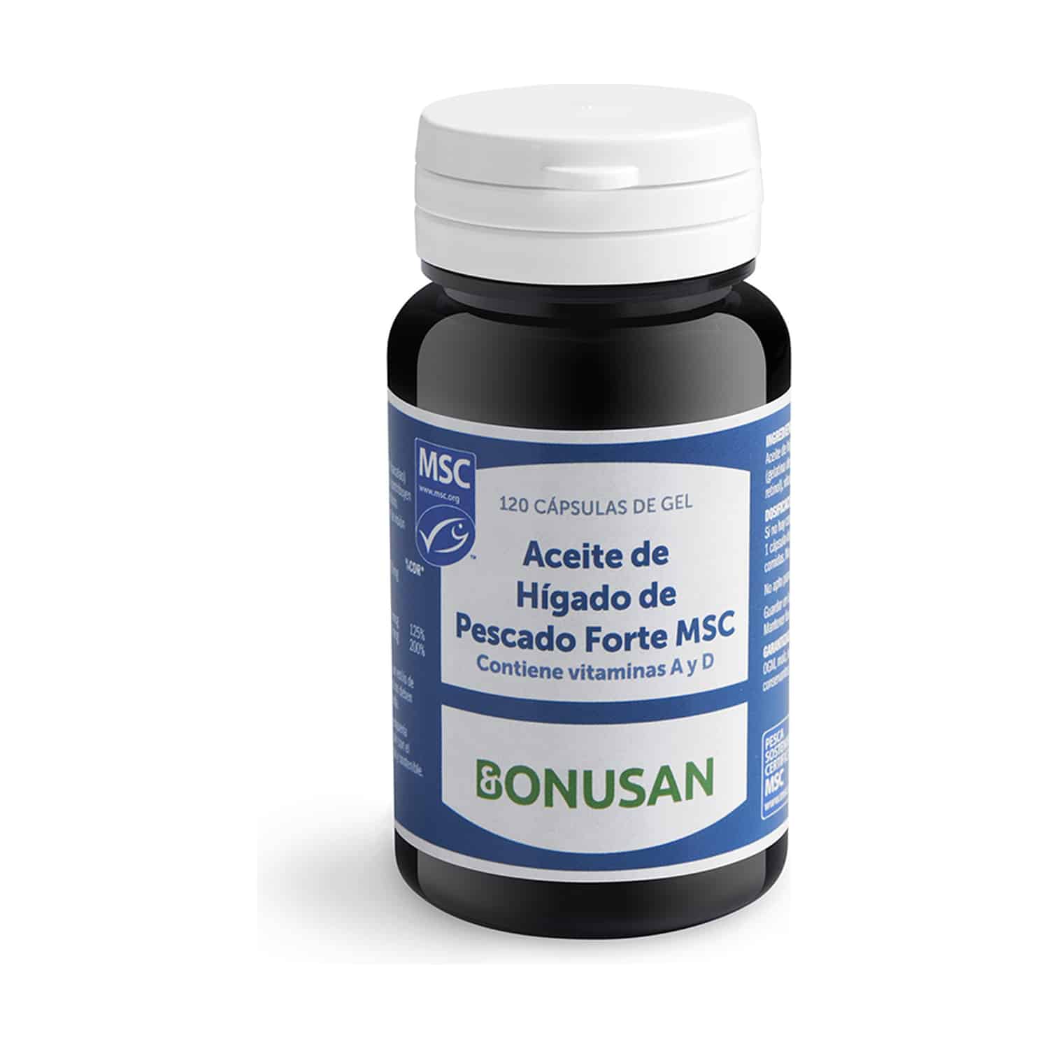 Aceite de higado de pescado forte msc etiqueta