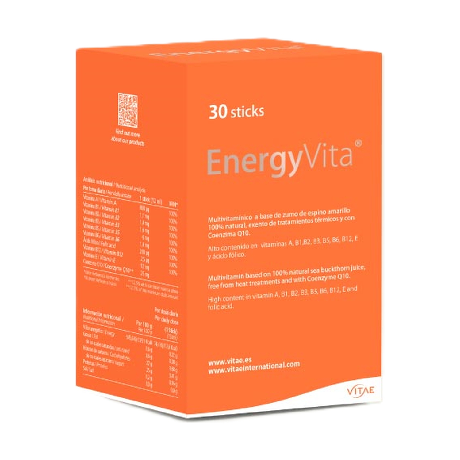 EnergyVita® 30 sticks de 12 ml. de Vitae