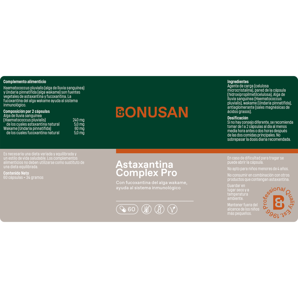 Astaxantina Complex Pro 60 cáps. de Bonusan_etiqueta