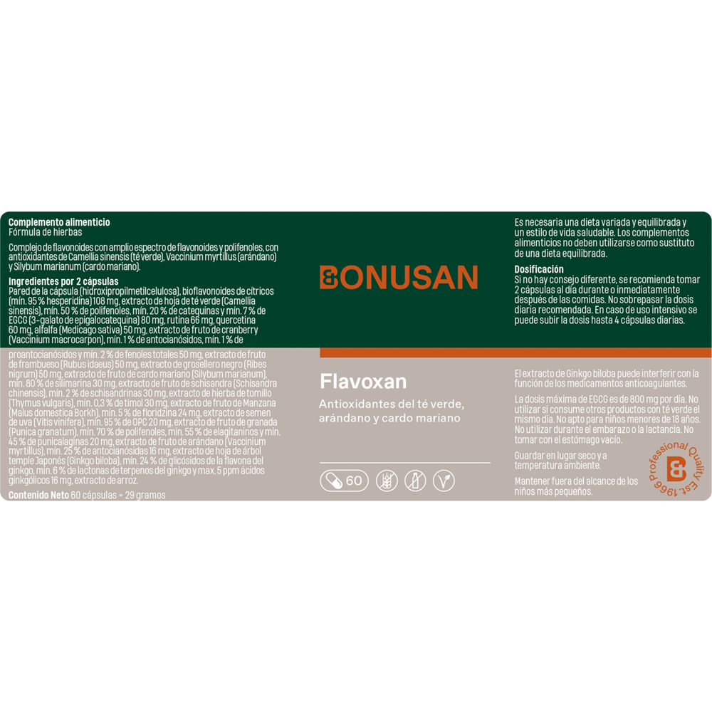 Flavoxan 60 cáps. de Bonusan_etiqueta