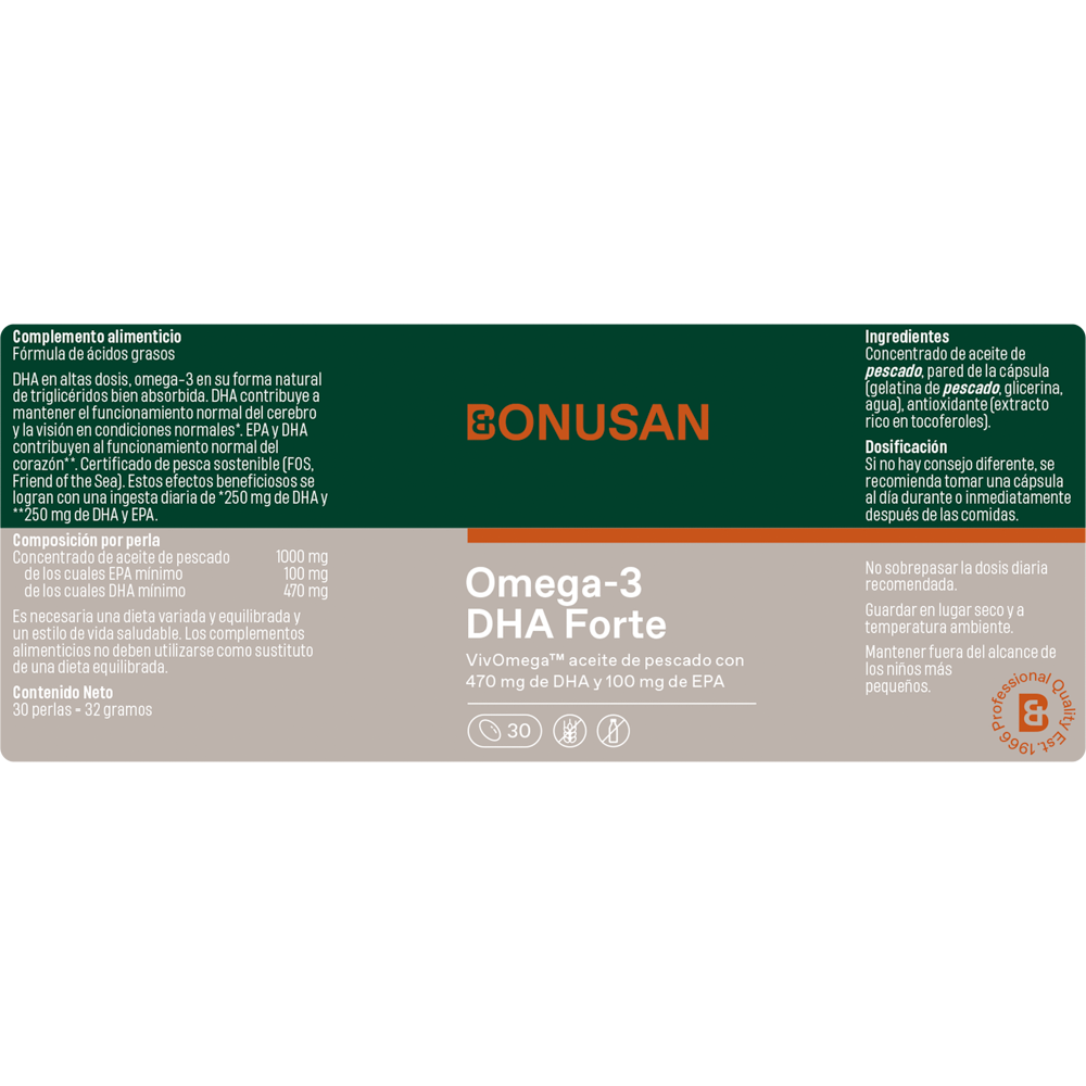 Omega-3 DHA Forte 30 perlas de Bonusan_etiqueta